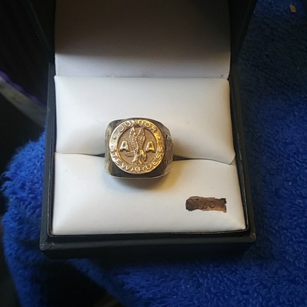 Vintage American Airlines Stewardess Ring Gem
